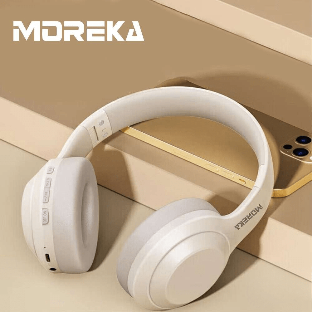 Audífonos Bluetooth V5.4 Moreka BL026 200mAh 40mm Cancelación de Ruido 12 hrs musica11