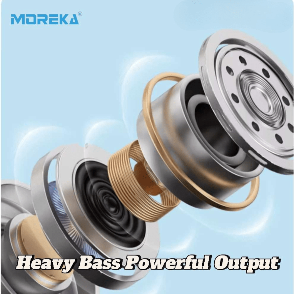 Audífonos Bluetooth V5.4 Moreka BL026 200mAh 40mm Cancelación de Ruido 12 hrs musica6
