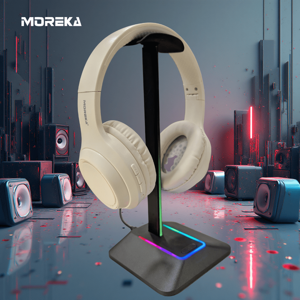 Audífonos Bluetooth V5.4 Moreka BL026 200mAh 40mm Cancelación de Ruido 12 hrs musica10
