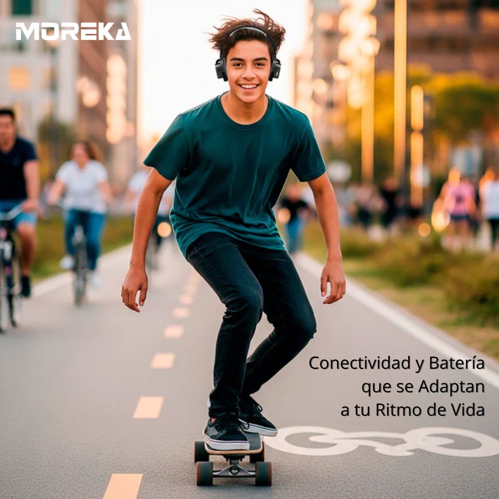 Audífonos Bluetooth 5.4+EDR Moreka BL030 400mAh 40mm 30 Hrs6