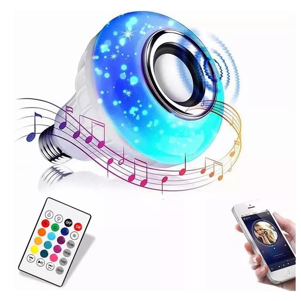 Foco Bocina Bluetooth 12w Rgb Bombilla Led Inteligente BMB-105 0