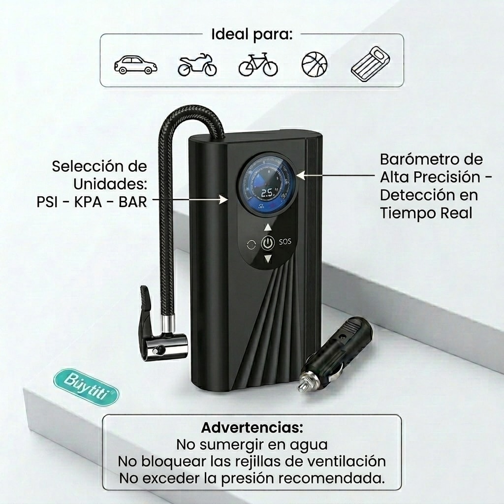 Bomba de Aire Electrica para automóvil BUYTITI MR-9296