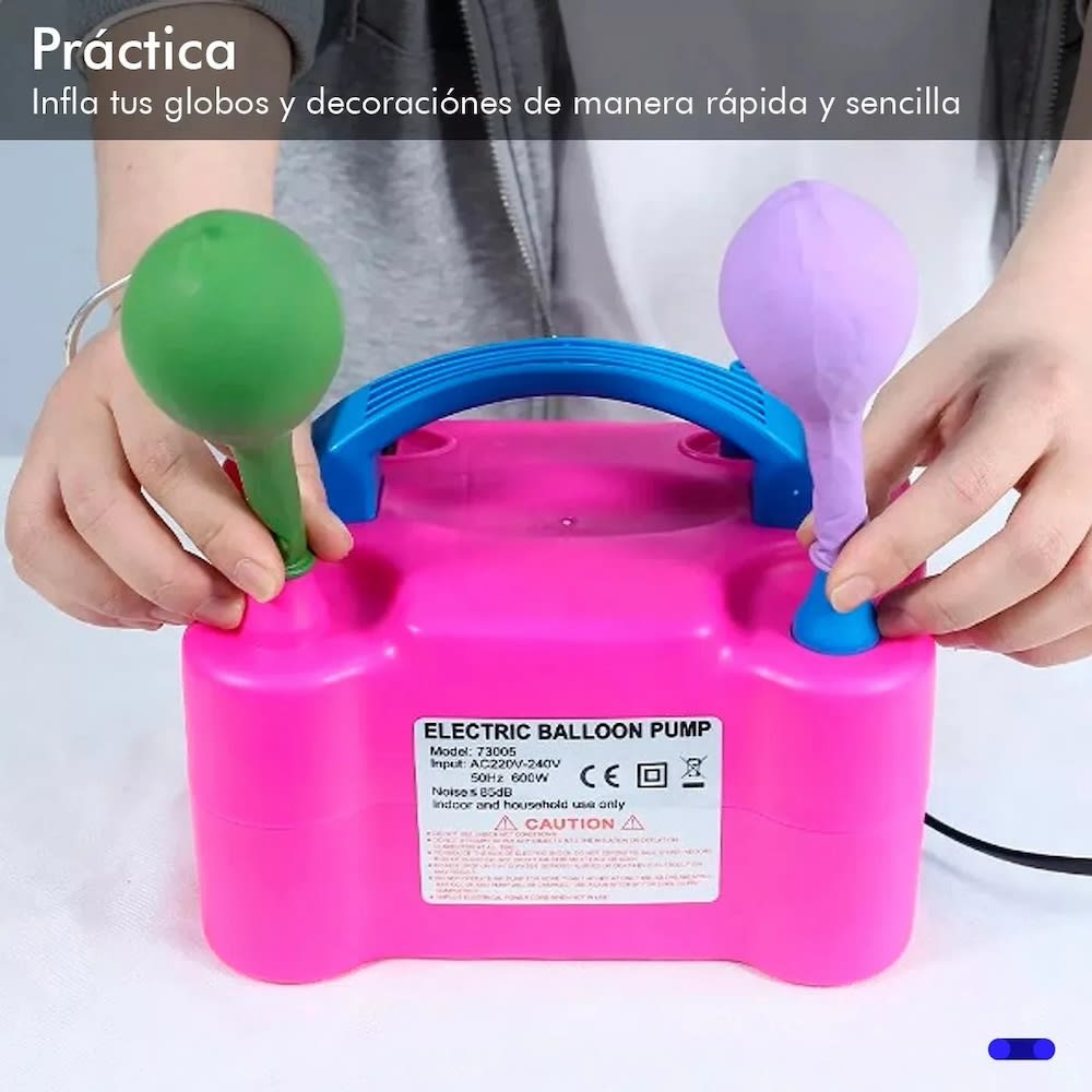 Bomba de Globos Eléctrica Portátil Inflador de Globos de Doble Boquilla 730053