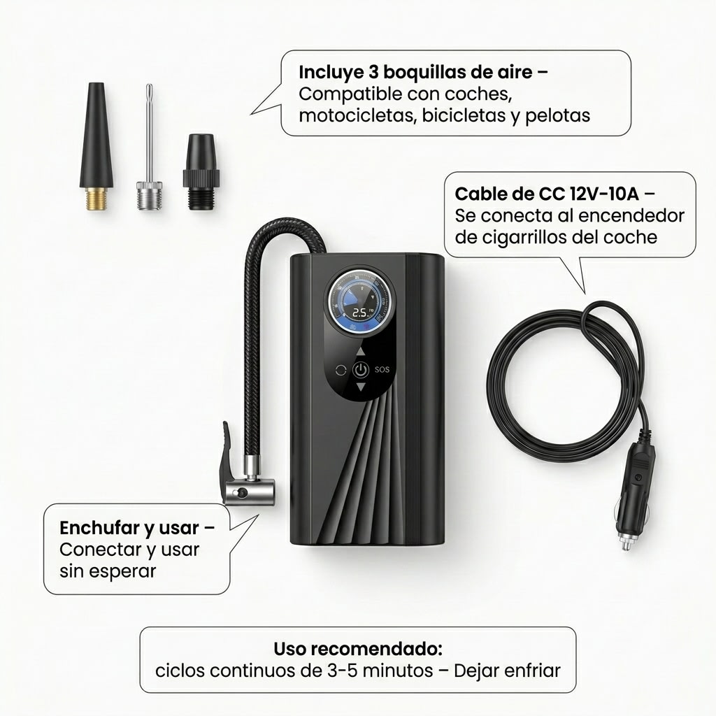 Bomba de Aire Electrica para automóvil BUYTITI MR-9297