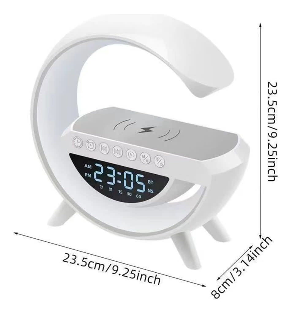 Lampara Cargador Altavoz Bluetooth Reloj despertador BT-34019