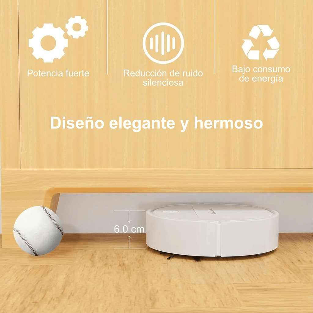 Robot Aspiradora Limpieza Bugu 1528A Inteligente Blanca5