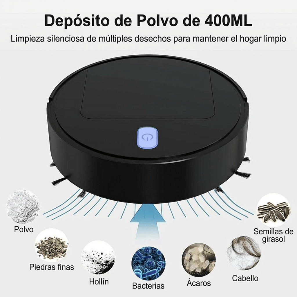 Robot Aspiradora Limpieza Bugu 1528A Inteligente Blanca3