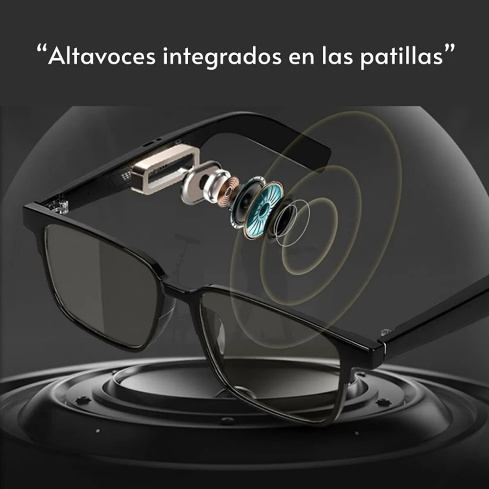 Lentes Inteligentes G-TIDE BV01 Bluetooth 90mAh Protección UV400 control táctil5