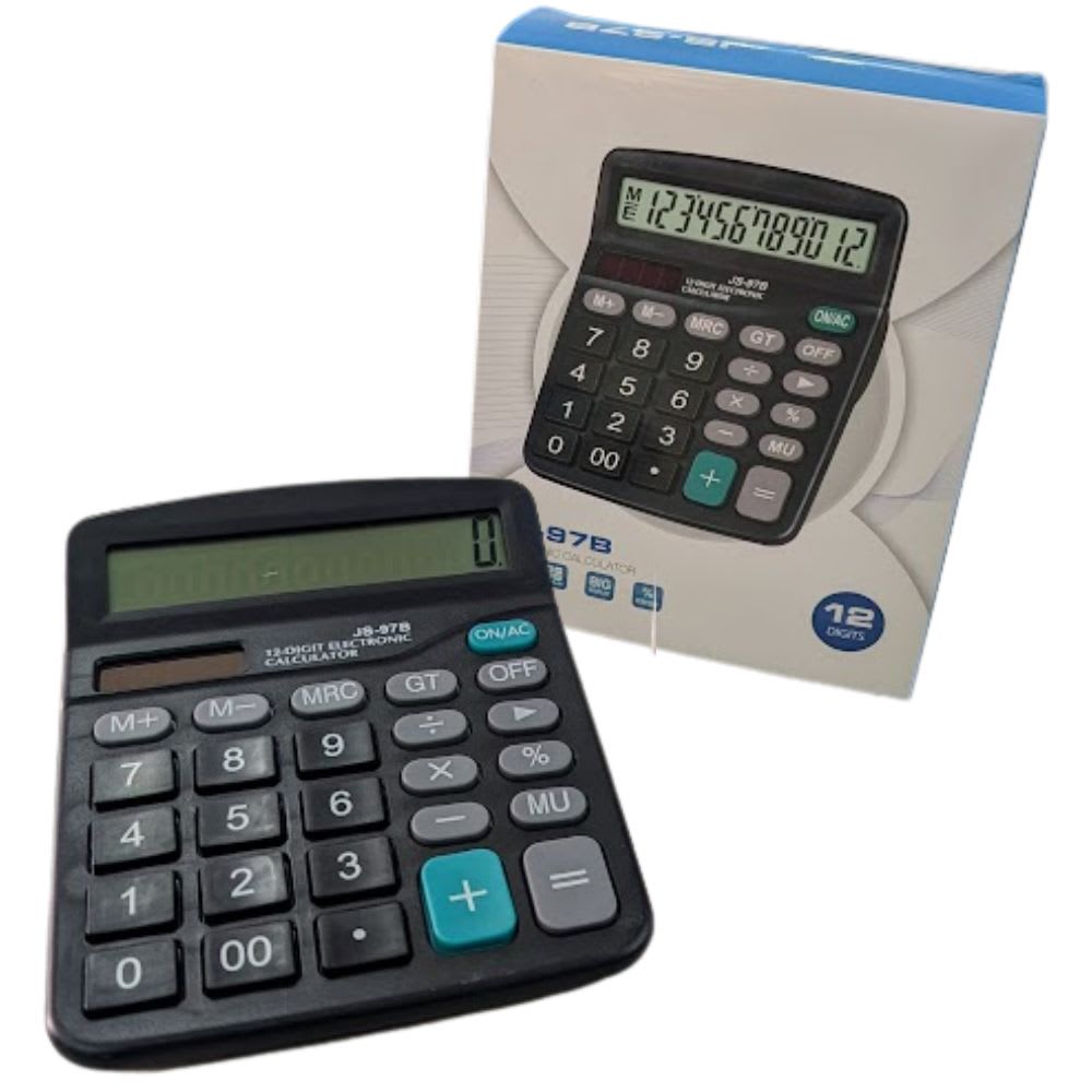 Calculadora electrónica Solar con 12 dígitos, pantalla grande JS-97B7