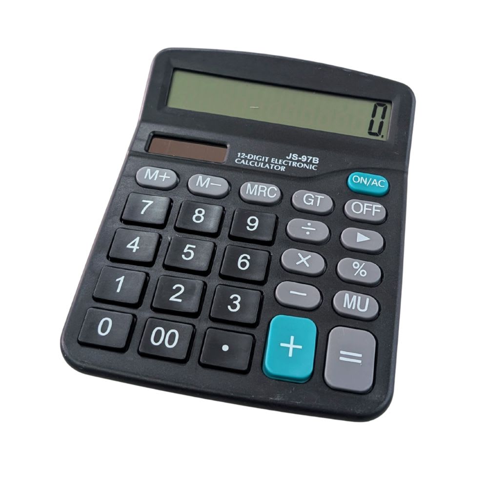 Calculadora electrónica Solar con 12 dígitos, pantalla grande JS-97B5