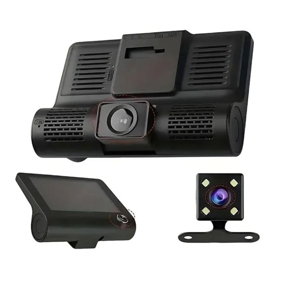 Cámara Auto Dvr 3 En 1 Frontal Interior Reversa JLY-5042