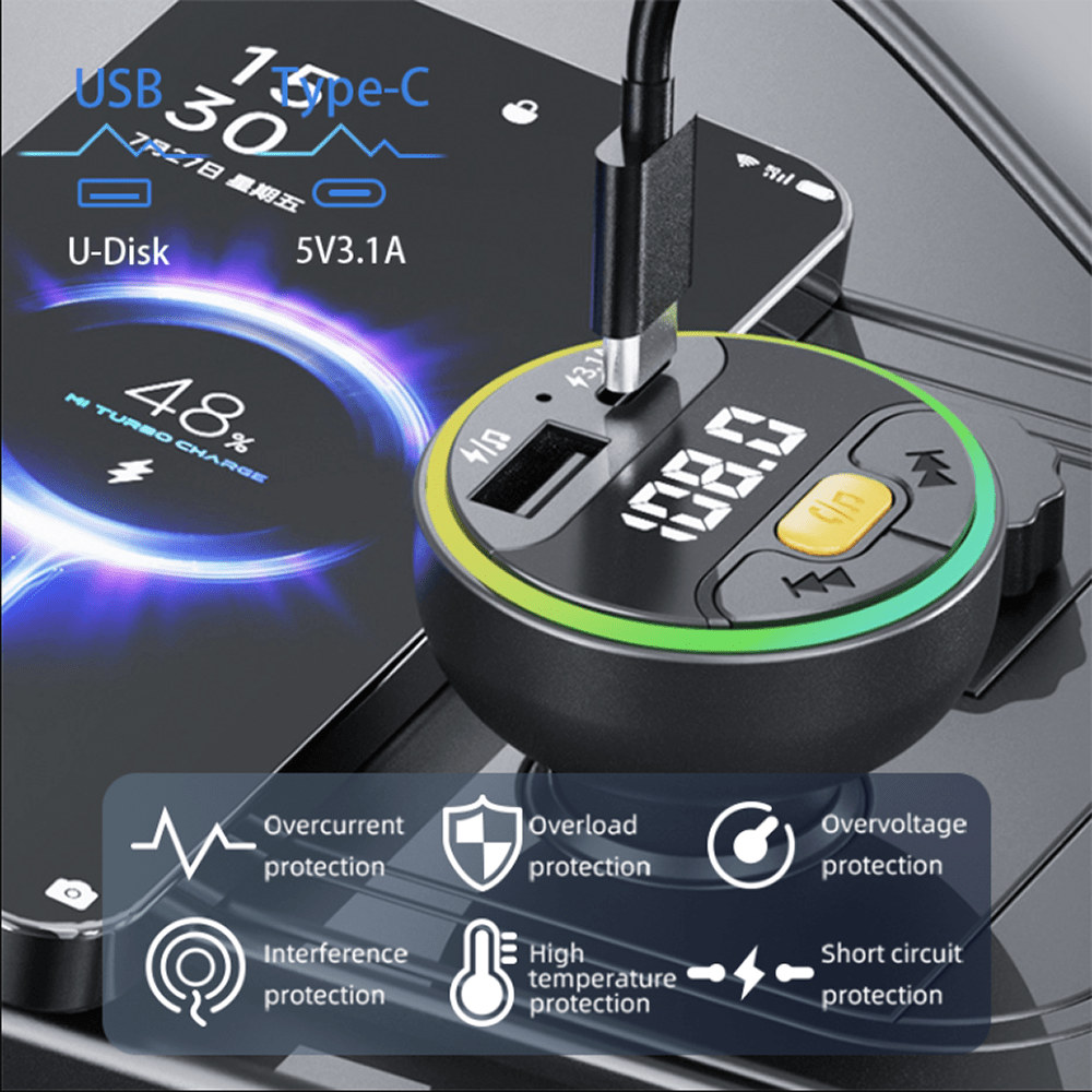 Plug In 30W Trasmisor FM Bluetooth De Carro Moreka CP00742