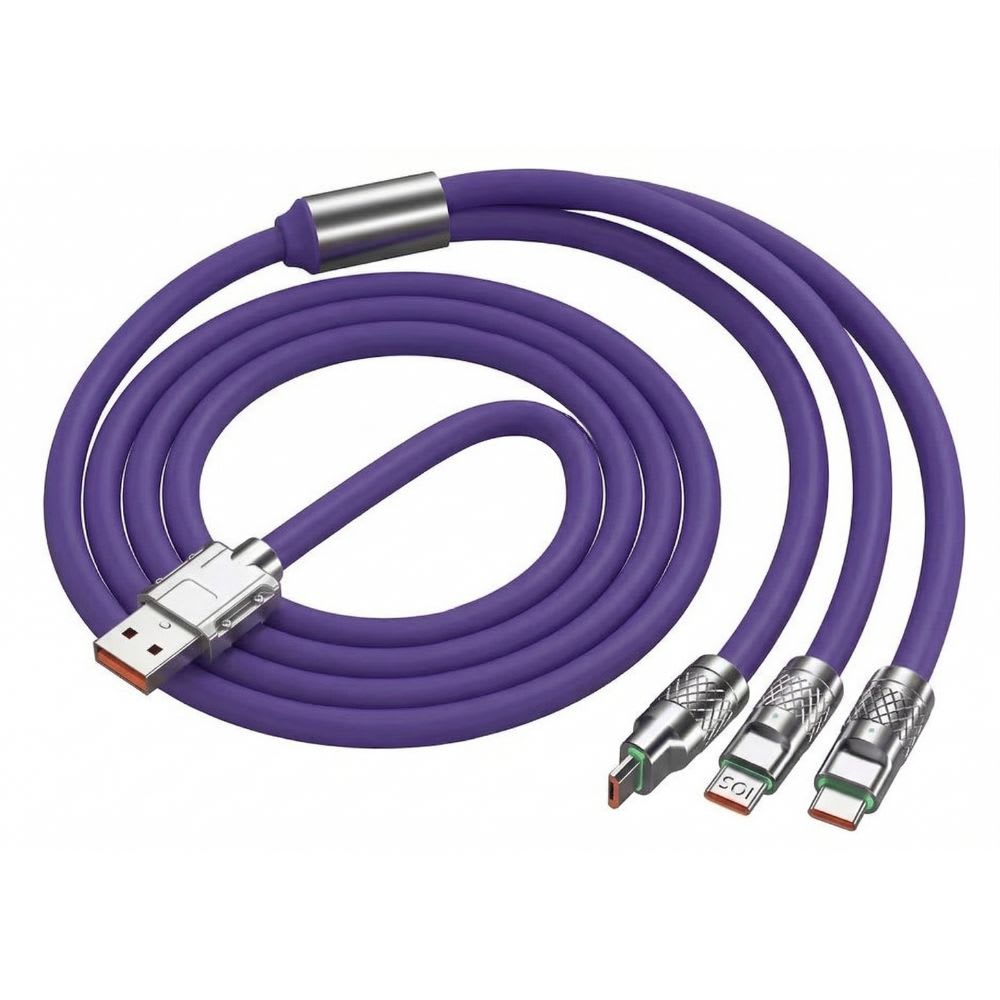 Cable 3 en 1 Moreka CB-042 3.1 A y Datos 1.2 M, Lightning, Tipo C, V810