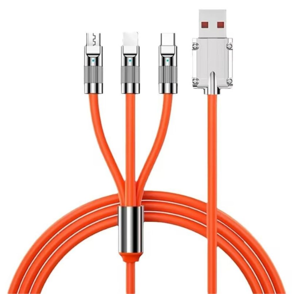 Cable 3 en 1 Moreka CB-042 3.1 A y Datos 1.2 M, Lightning, Tipo C, V85