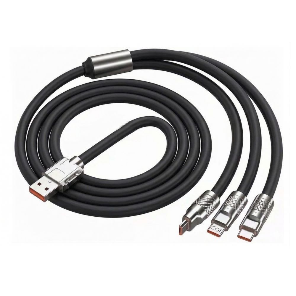 Cable 3 en 1 Moreka CB-042 2.1A 1.2 M, Tipo C y Lightning V89