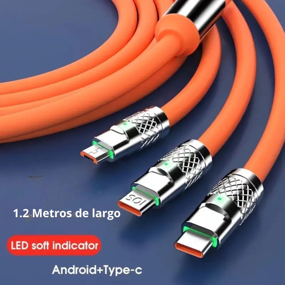 Cable 3 en 1 Moreka CB-042 2.1A 1.2 M, Tipo C y Lightning V83