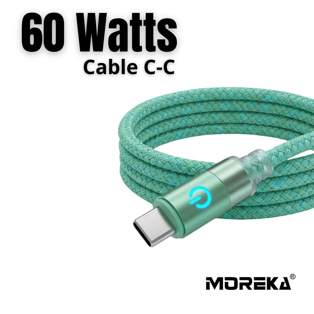 Cable Moreka Tipo C a C CB-053 60W carga rápida 1m2