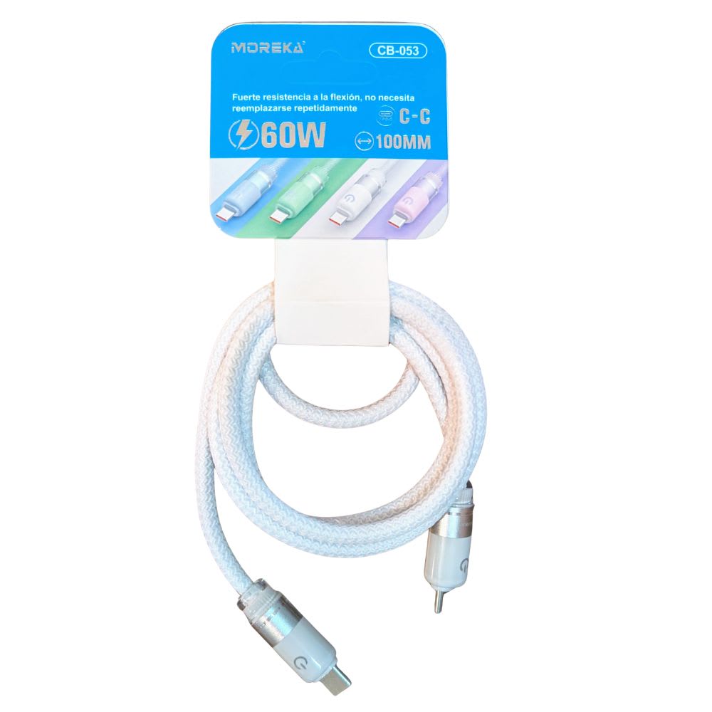 Cable Moreka Tipo C a C CB-053 60W carga rápida 1m8
