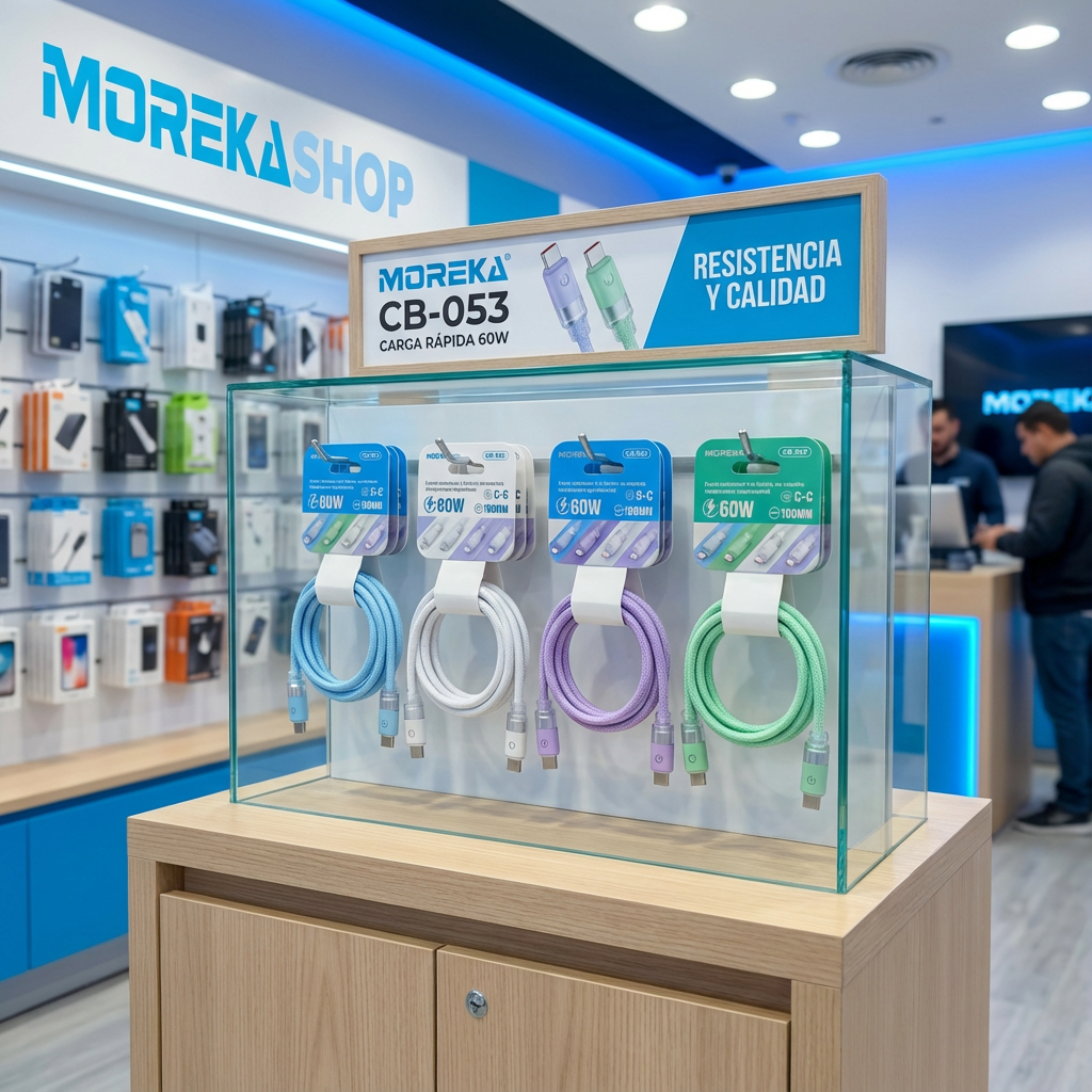 Cable Moreka Tipo C a C CB-053 60W carga rápida 1m4