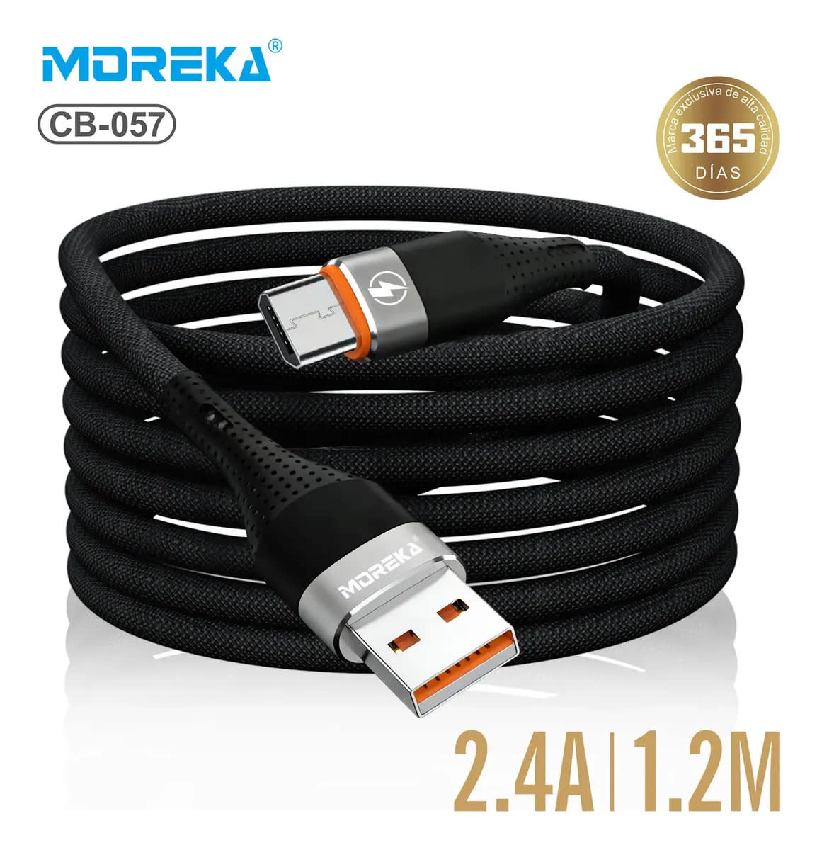 Cable Moreka V8 USB 3A carga rápida 1.2M CB-0579