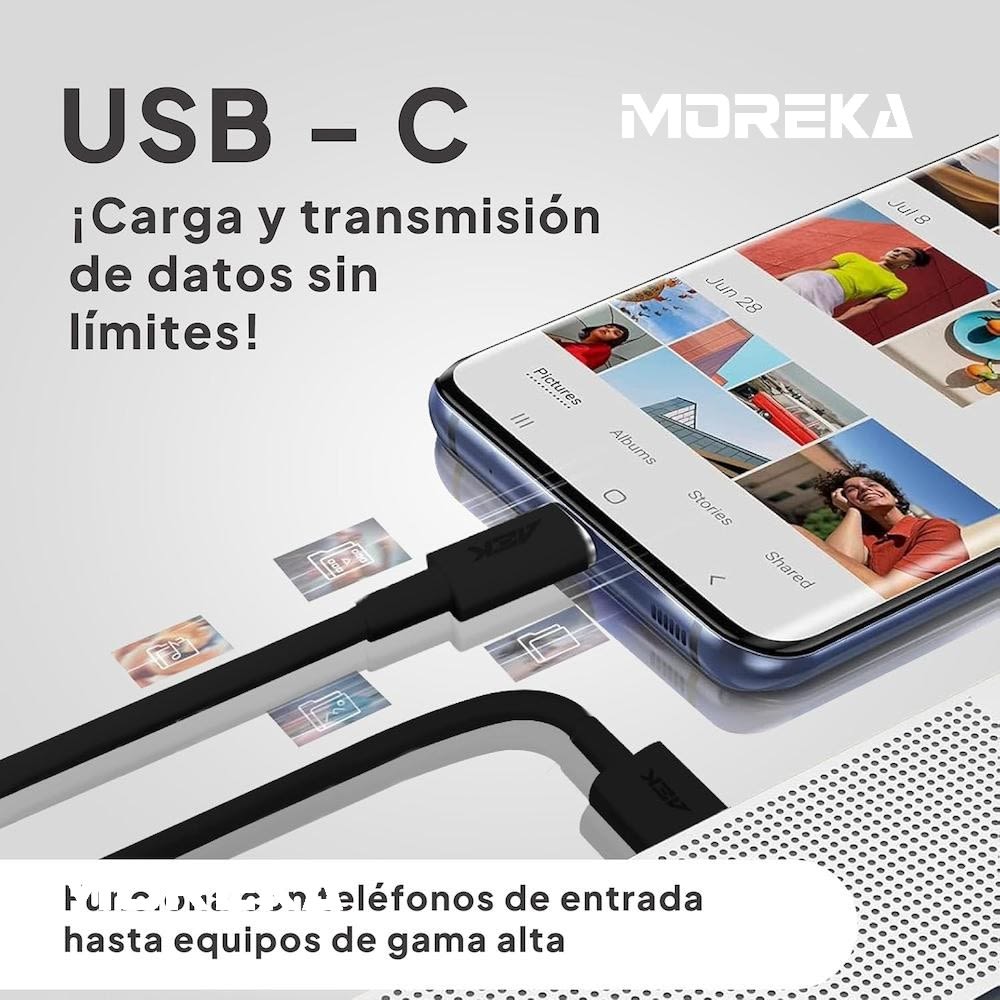 Cable USB Tipo C CB049 2.1 A carga rápida 1 mt4