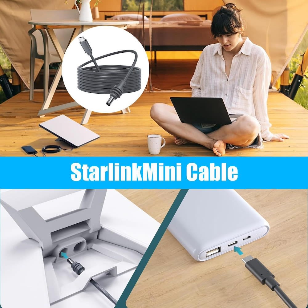 Cable USB C a DC IP68 IP68 para Antena Starlink mini Moreka CB0525