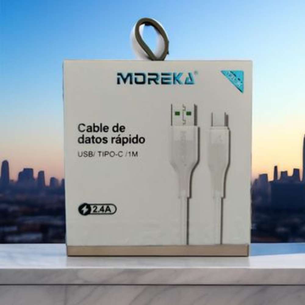 Cable Tipo V8 Micro USB, Moreka CB-35, 2.4 1 M.7