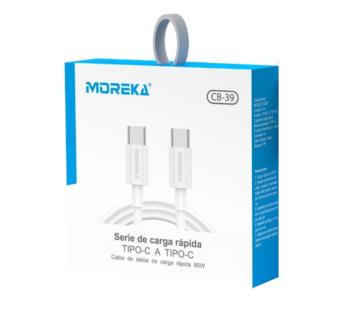 Cable Moreka Tipo C a C CB-39 60W carga rápida 1M7