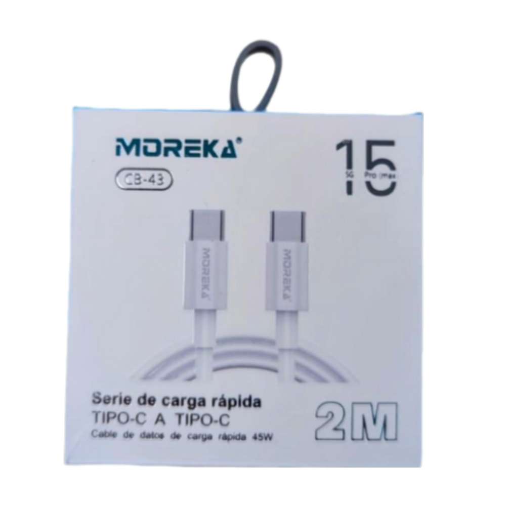 Cable Moreka Tipo C a C CB-43 45W carga rápida 2M8