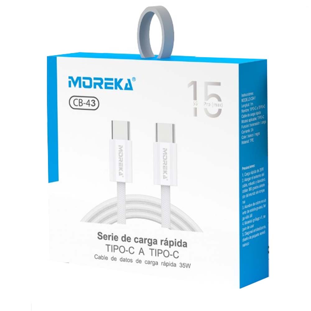 Cable Moreka Tipo C a C CB-43 45W carga rápida 2M3