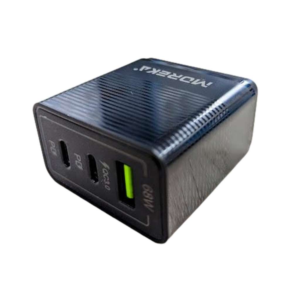 Turbo Cargador 68W 2 puertos C1 22.5W y QC3.0 23W Cable C-IP3