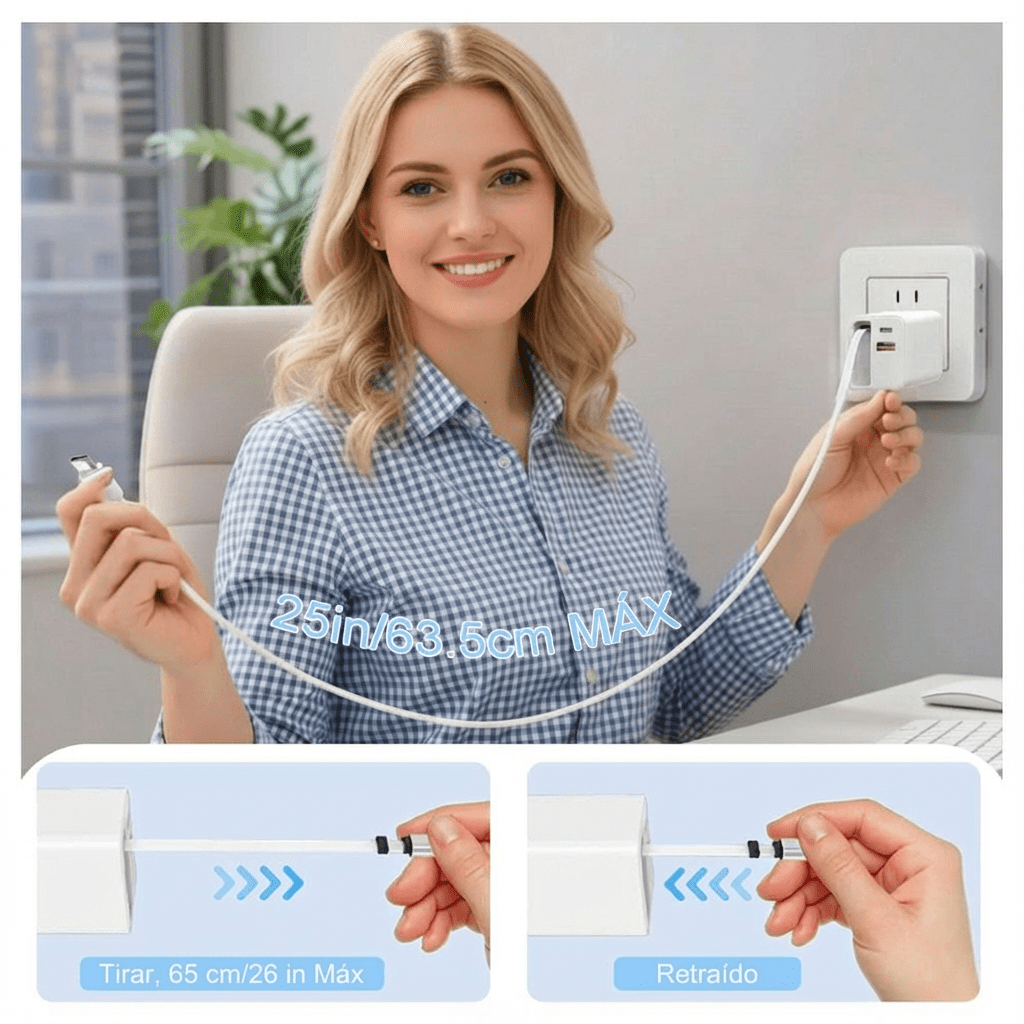 Cargador Moreka CC27 42.5W PD QC3.1 Tipo C Retráctil3