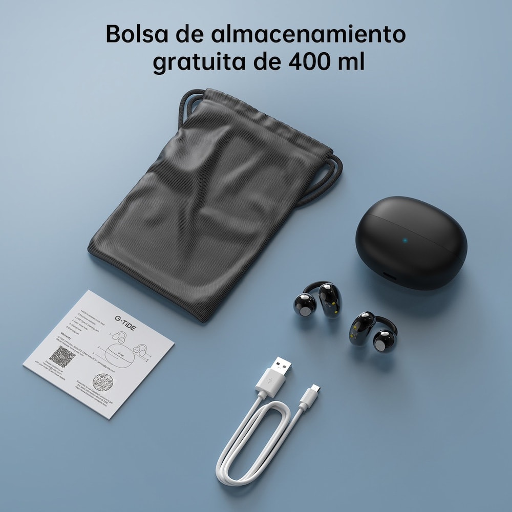 Audífonos CLIP 1 Cancelación Ruido  Audífonos 30mAh / Estuche 300mAh IPX4 G-TIDE6