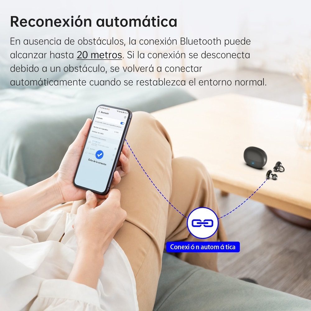 Audífonos CLIP 1 Cancelación Ruido  Audífonos 30mAh / Estuche 300mAh IPX4 G-TIDE8