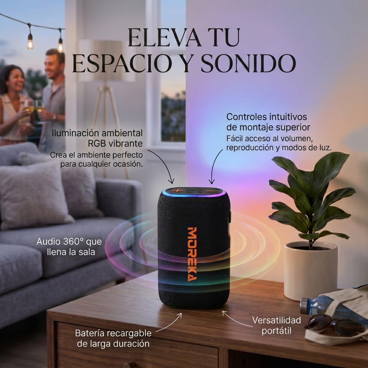 Bocina Moreka 442 20w Batería 10000mah 46h Playback Tws6