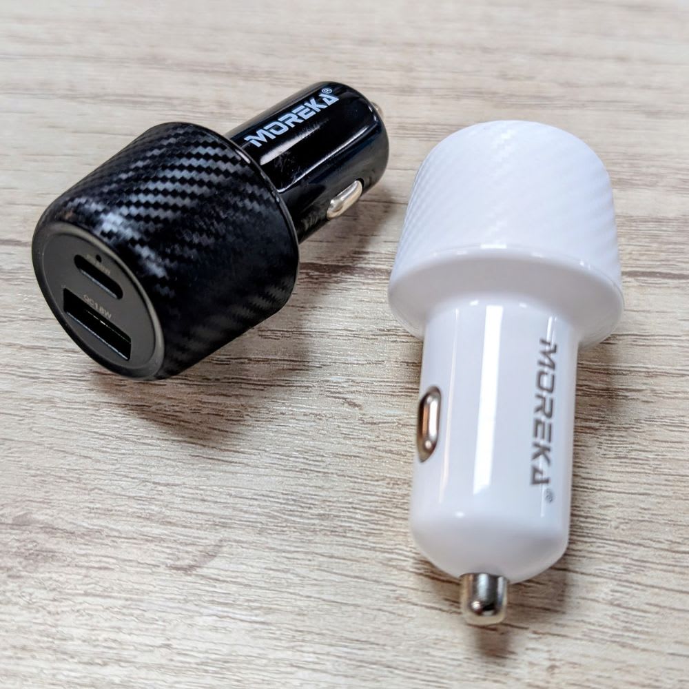 Turbo Cargador De Carro 48W PD30W QC18W Moreka CP0012 Plug In puertos USB y C3