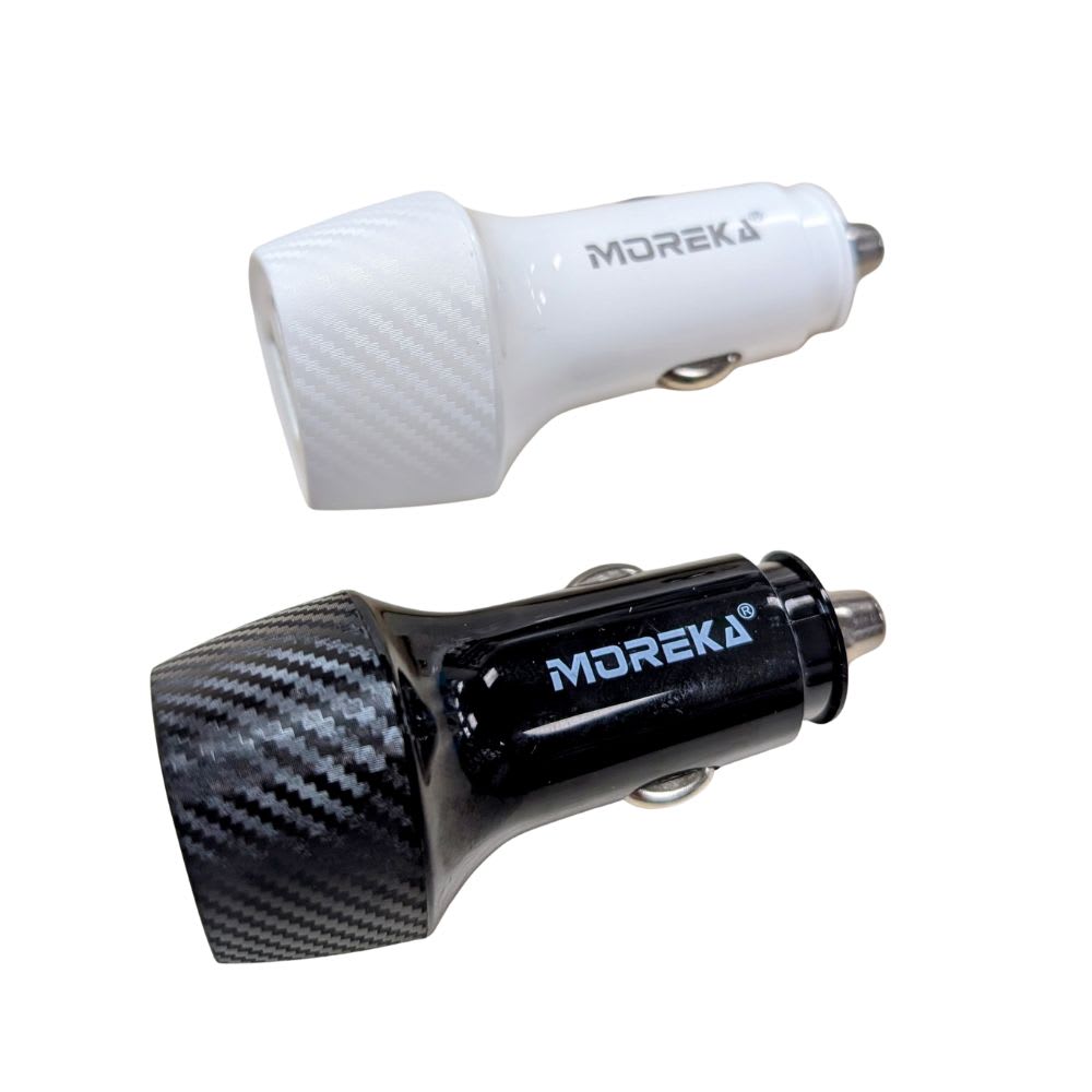 Turbo Cargador De Carro 48W PD30W QC18W Moreka CP0013 Plug In puertos USB y C4