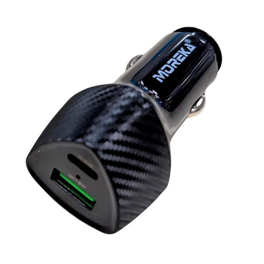 Turbo Cargador De Carro 48W PD30W QC18W Moreka CP0013 Plug In puertos USB y C5