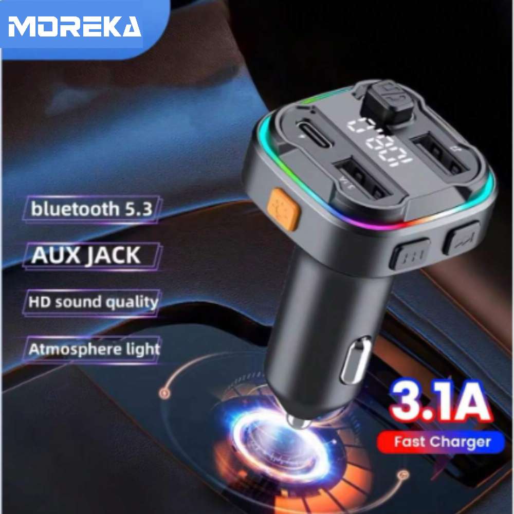 Transmisor Bluetooth Plug in Moreka CP-0069 5.3 FM RGB4