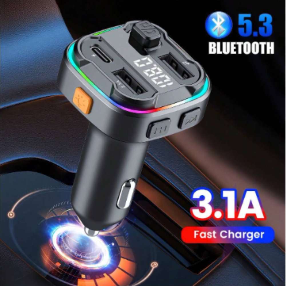 Transmisor Bluetooth Plug in Moreka CP-0069 5.3 FM RGB10