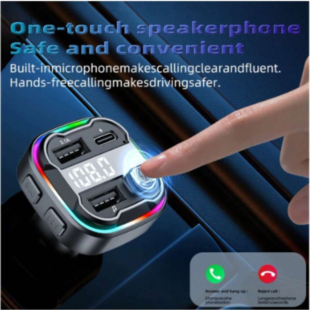 Transmisor Bluetooth Plug in Moreka CP-0069 5.3 FM RGB6