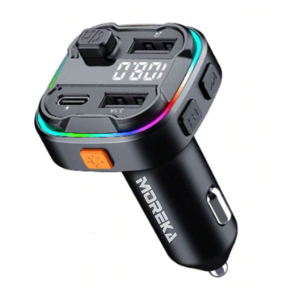 Transmisor Bluetooth Plug in Moreka CP-0069 5.3 FM RGB 0