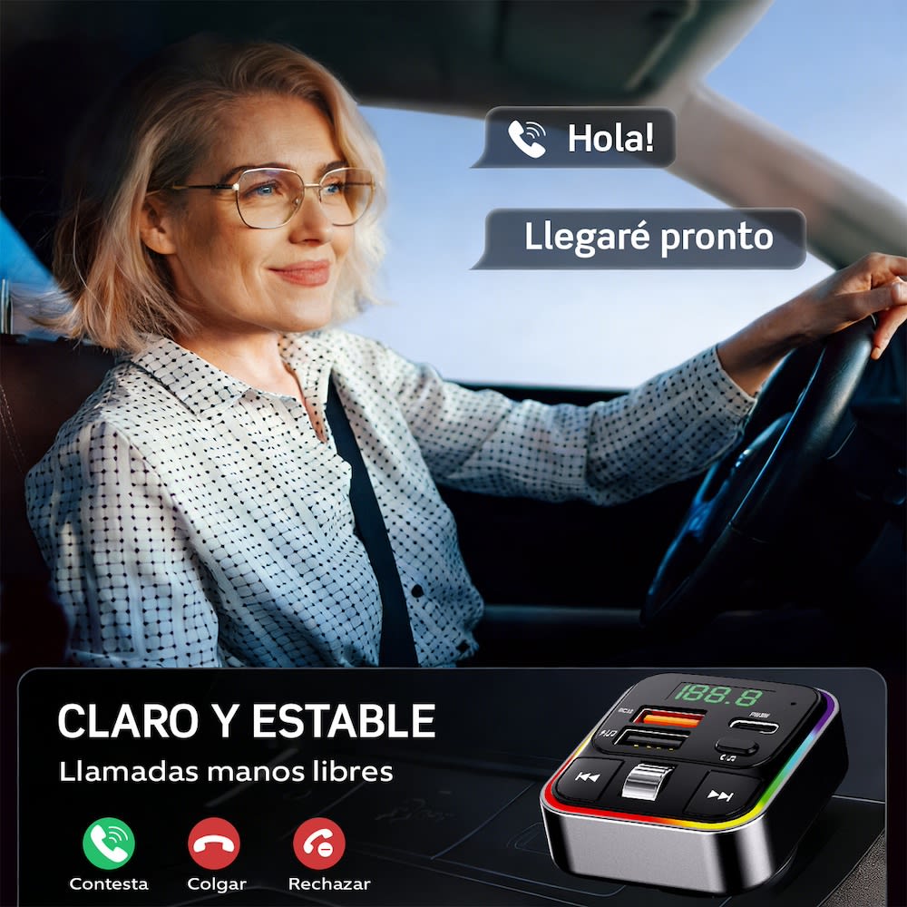 Plug in Reproductor MP3 Transmisor FM Bluetooth Cargador de coche 30W Moreka CP0070B6