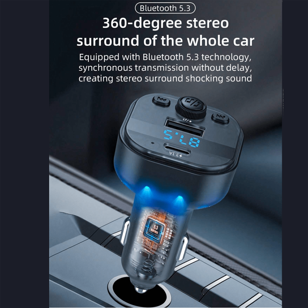 Plug in Trasmisor FM Bluetooth De Carro Moreka CP0074 Plug In 3.1A USB5