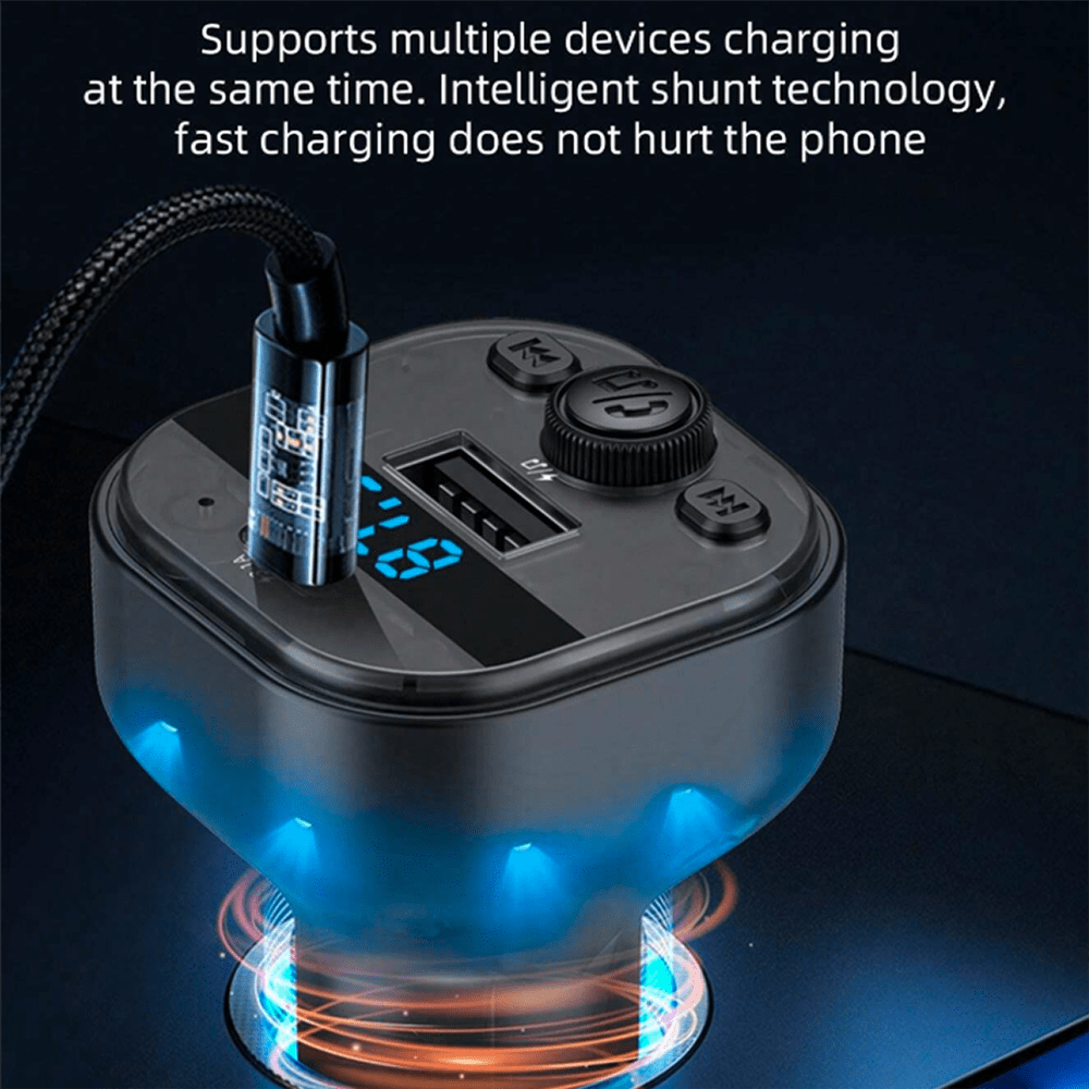 Plug In 3.1A USB Trasmisor FM Bluetooth Carro Moreka CP00738