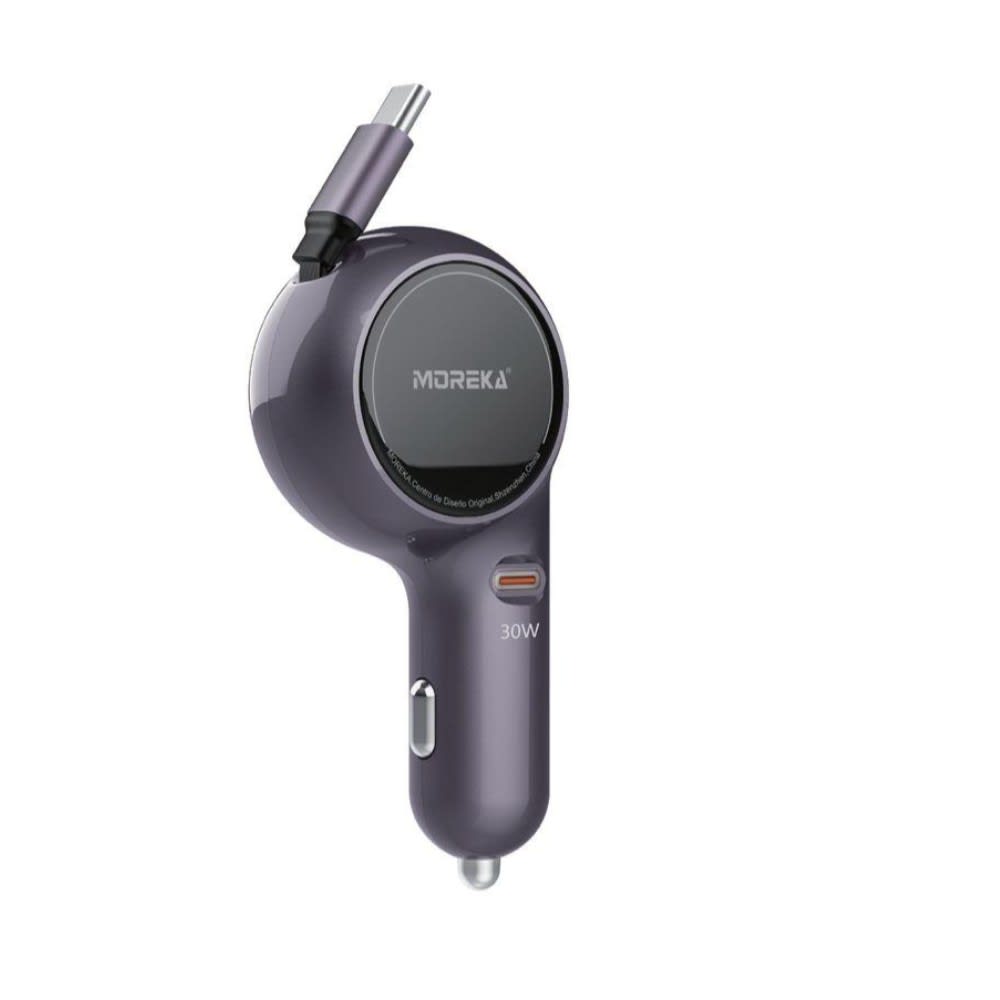 Cargador De Carro retráctil Moreka CP0075 Plug In 60w tipo C 80cm7