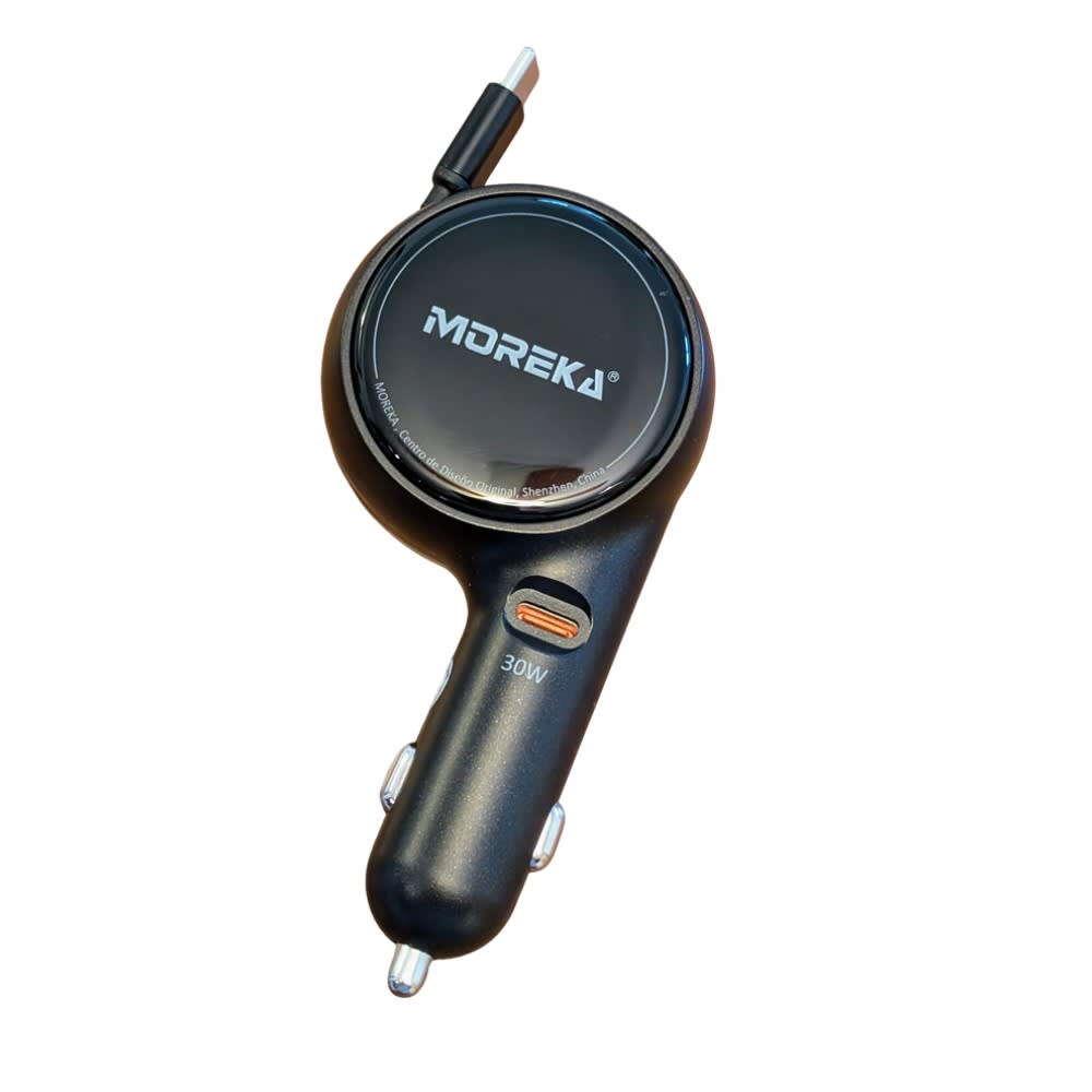 Cargador De Carro retráctil Moreka CP0075 Plug In 60w tipo C 80cm5
