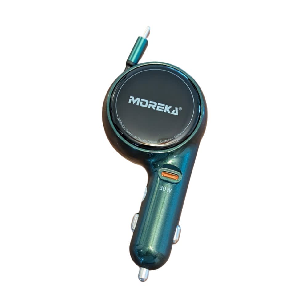 Cargador De Carro retráctil Moreka CP0075 Plug In 60w tipo C 80cm8