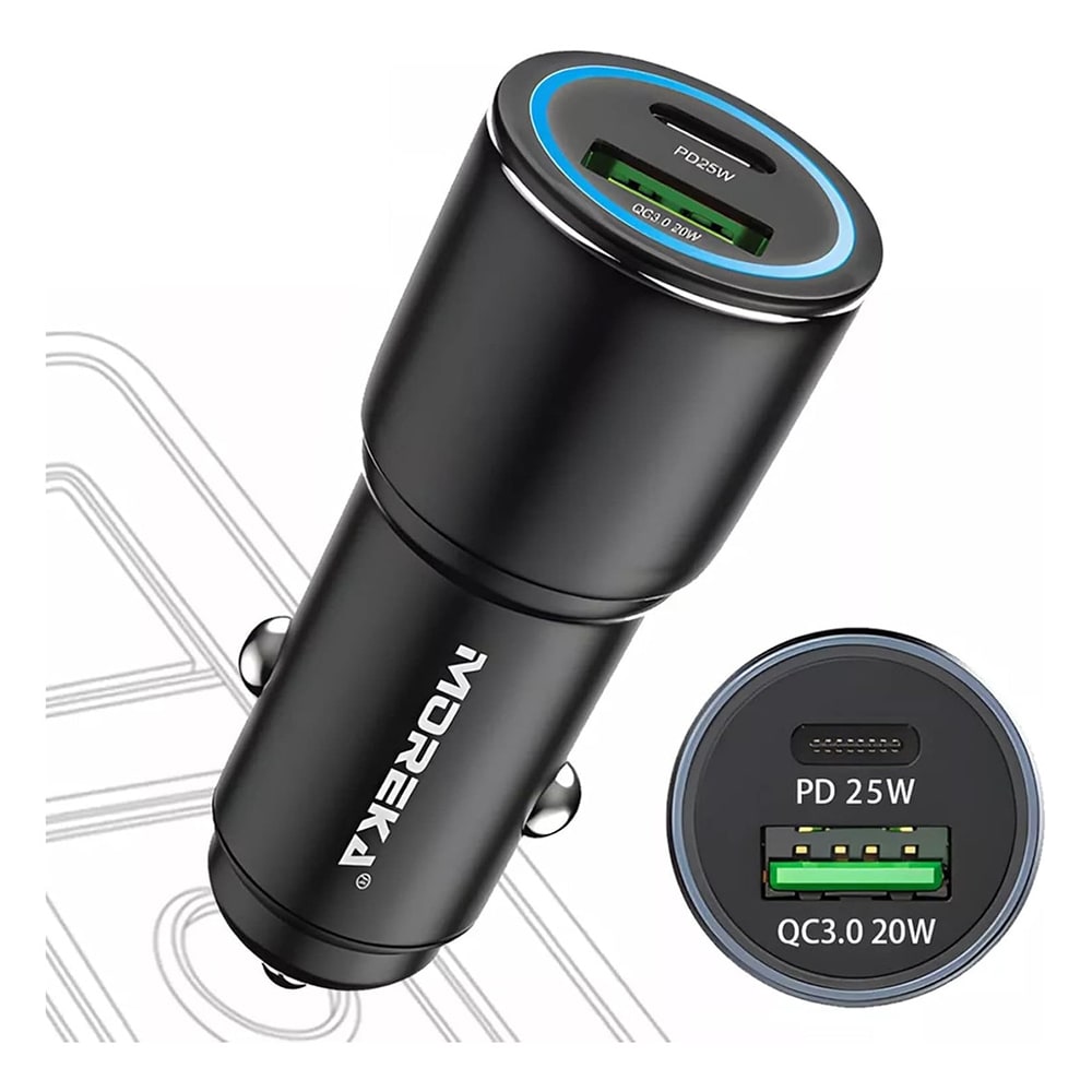 Cargador De Carro Moreka CP0079 Plug In 45W USB C2