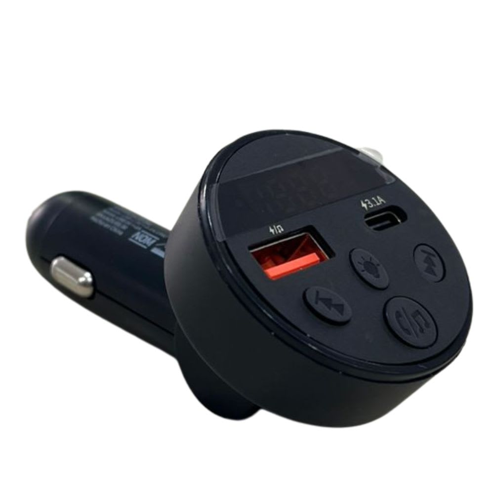Plug In Cargador de Automóvil Moreka CP0080 45W 7 Puertos (USB + Tipo-C) Bluetooth 5.3 Llamadas Manos Libres Radio FM Transmisor MP3 Luz Ambiental 7 Colores1